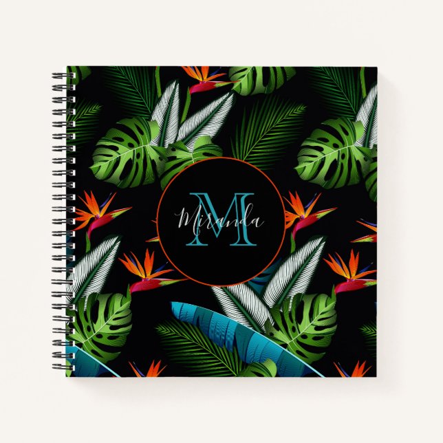 Black forest jungle green foliage leaves notebook (Front)