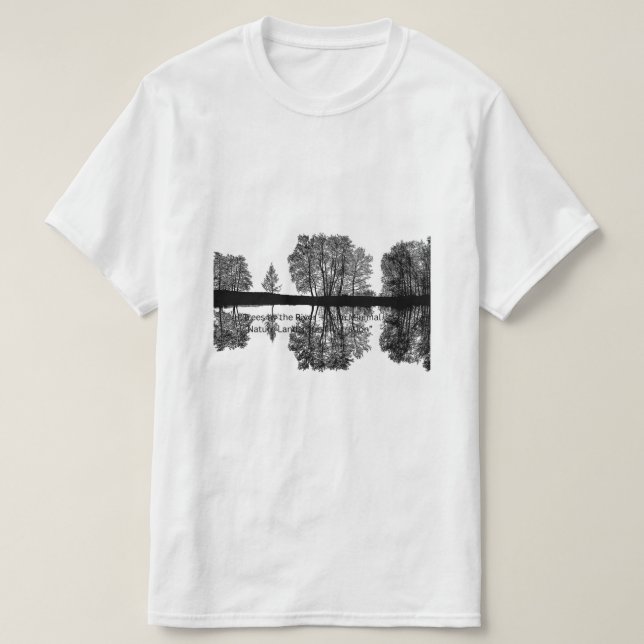 Black Forest River Art - Dark Mysterious Nature T-Shirt (Design Front)