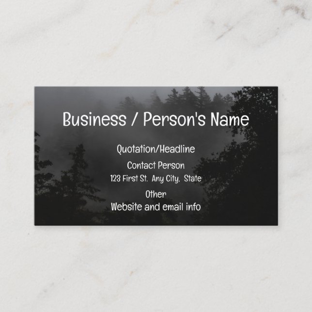 Black Forest Trees Night Scenery Custom Business Card (Front)