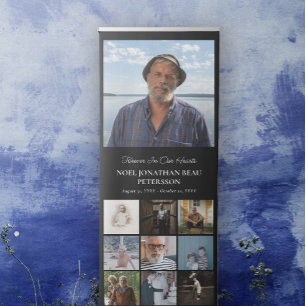 Black Forever In Our Hearts Photo Collage Memorial Retractable Banner