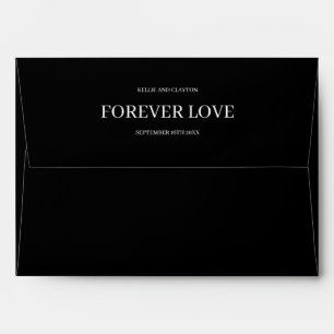 Black Forever Love Wedding Envelope