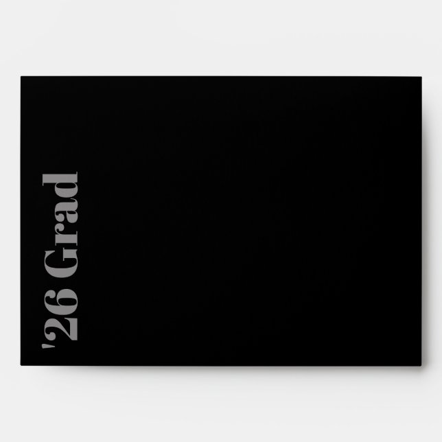 Black Formal Bold Class of 2025 Graduate Envelope (Front)