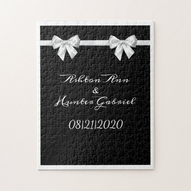 Black Formal Elegant Simple Beautiful Jigsaw Puzzle (Vertical)