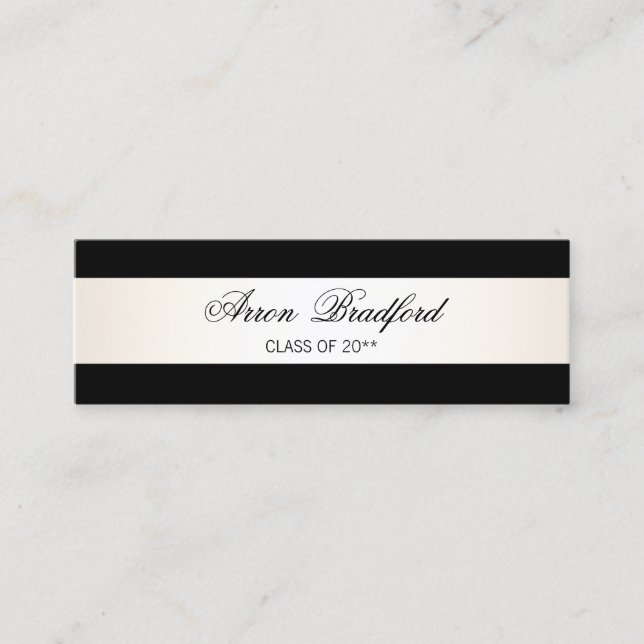 Black Formal Graduation Name Card Enclosure (Front)