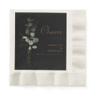 Black Formal Minimal Eucalyptus Cheers Wedding  