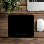 Black Formal Personalised Simple Mouse Mat<br><div class="desc">This black formal personalised simple mouse pad is perfect for a modern business.  Replace the name with your own.</div>