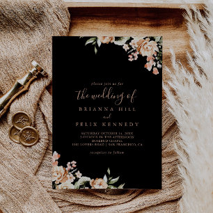 Black Formal Royal Floral The Wedding Of Invitation