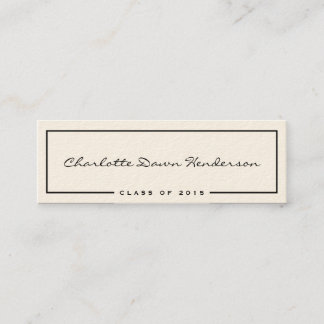 Black frame ecru graduation announcement name card