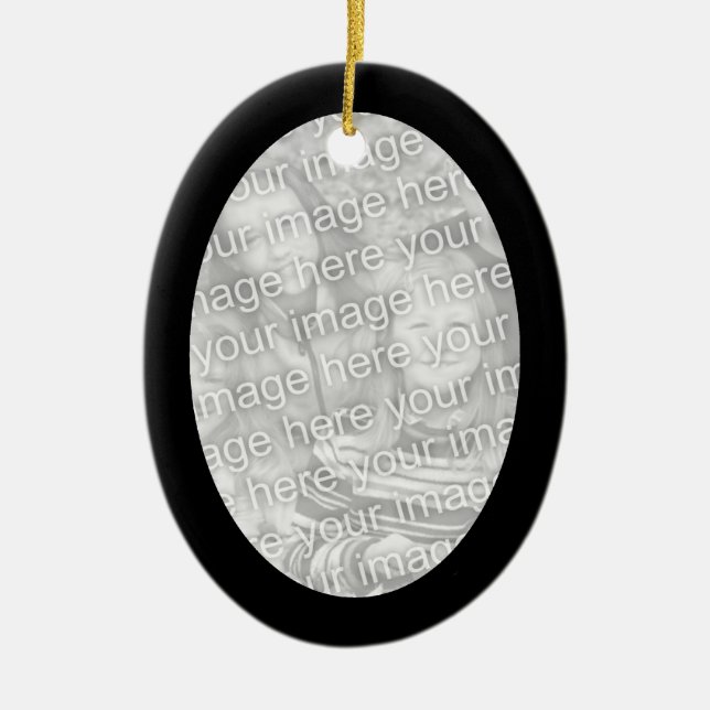 Black Frame Oval Ornament (Front)