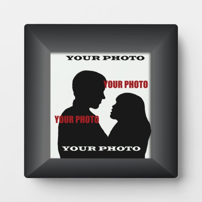 Black Frame Your Photo Photo Square Plaque (Front)