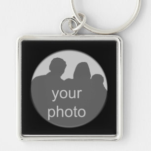 Black Frame Your Photo Premium Keychain