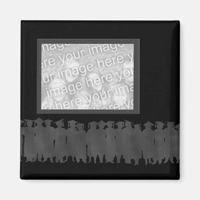 Black framed photo graduation magnet (Front)