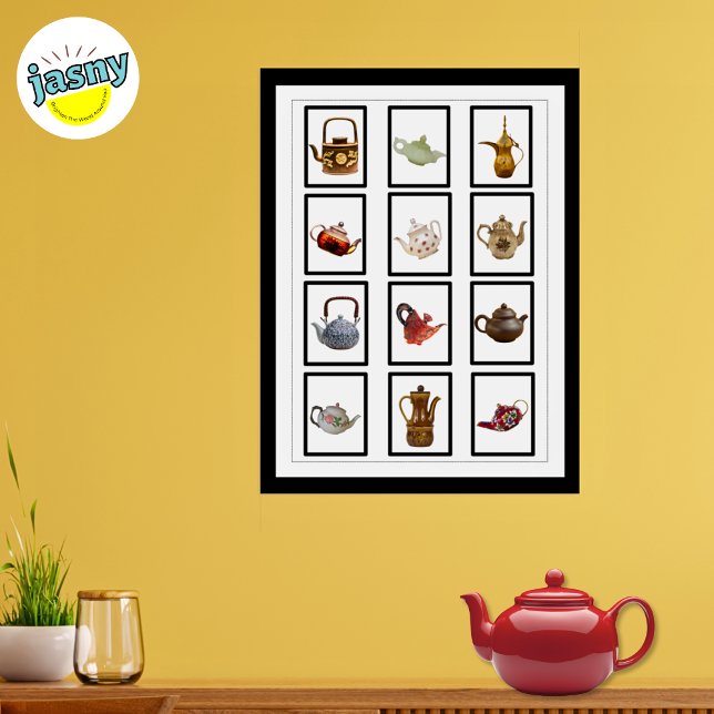 Black Framed Teapots Poster (Creator Uploaded)