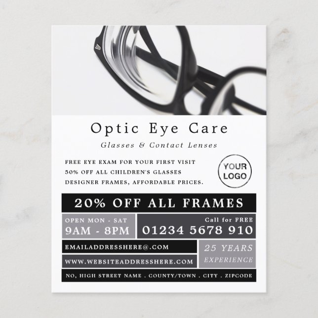Black Frames, Optician, Technical Practitioner Flyer (Front)