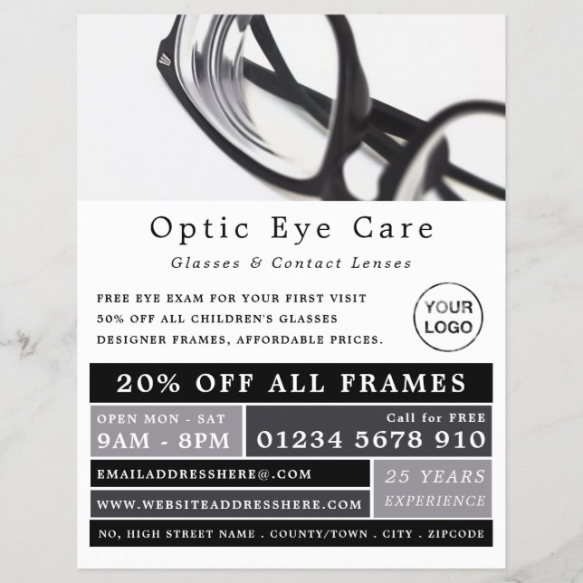 Black Frames, Optician, Technical Practitioner Flyer (Front)