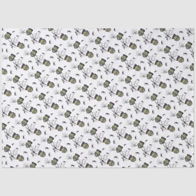 🖤 Black Frankenstein Tissue Paper 💀🎃 (Front)