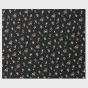 🖤 Black Frankenstein Wrapping Paper 💀🎃
