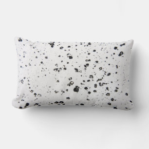 black freckles on white lumbar cushion