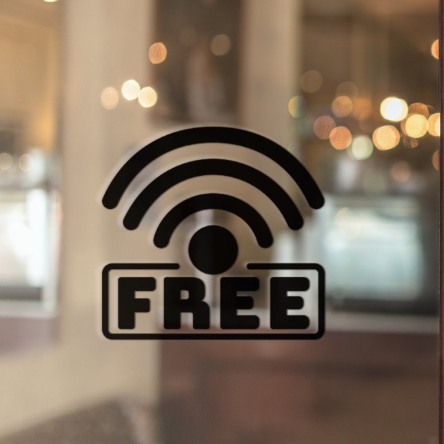 Black Free WIFI Workspace Coffee Shop Window Cling (Creator Uploaded)