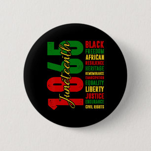 Black Freedom African Resilience Remembrance Junet 6 Cm Round Badge