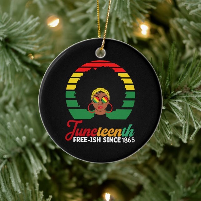Black Freedom Free Ish Since 1865 Juneteenth  Ceramic Tree Decoration (Tree)