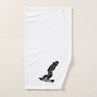 Black Freeride Snowboarder Snowboarding Stencil