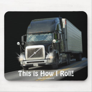 Black Freight Truck for Lorry-drivers & Kids Mouse Mat