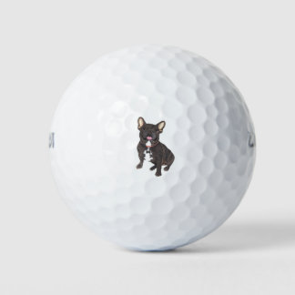 Black French Bulldog Collection Golf Balls
