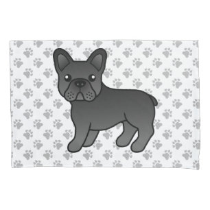 Black French Bulldog Cute Cartoon Dog Pillowcase