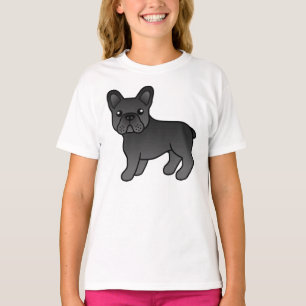 Black French Bulldog Cute Cartoon Dog T-Shirt