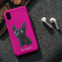 Black French Bulldog cute Illustration