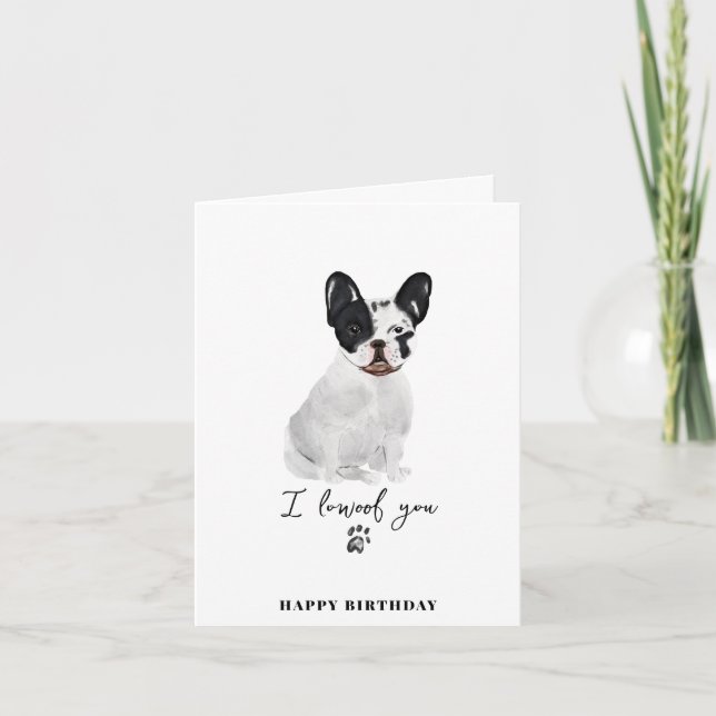 Black French Bulldog Dog Mum Puppy Paws Birthday Card (Front)