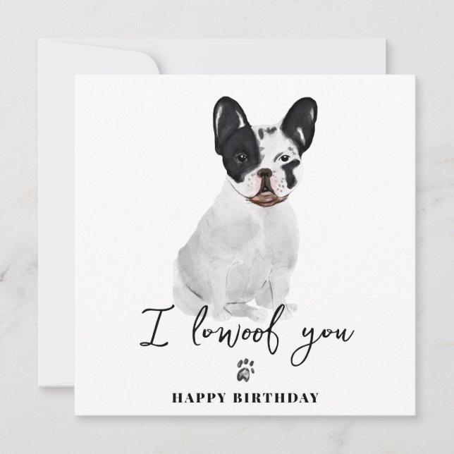 Black French Bulldog Dog Mum Puppy Pets Birthday Card (Front)
