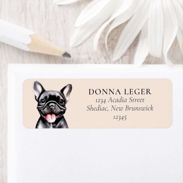 Black French Bulldog Dog Personalised Address (Insitu)