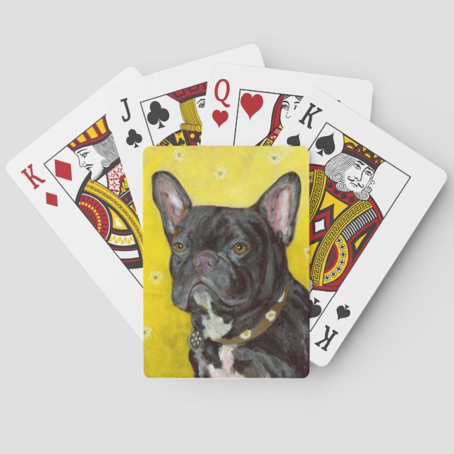 Black French Bulldog Dog Playing Cards (Back)