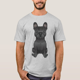 Black French Bulldog / Frenchie Breed Dog Drawing T-Shirt