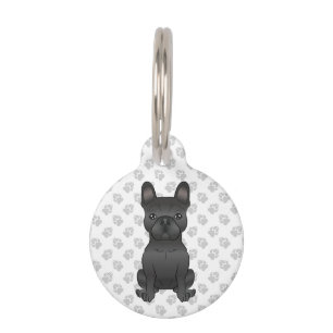 Black French Bulldog / Frenchie Dog & Pet's Info Pet Tag