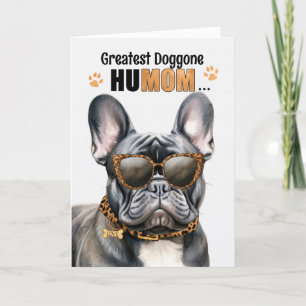 Black French Bulldog Greatest HuMOM Mother's Day Holiday Card