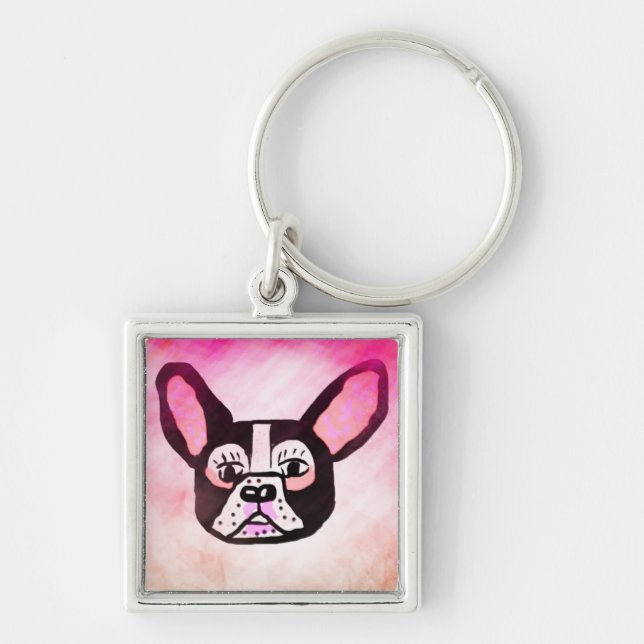 Black French Bulldog Key Chain (Front)