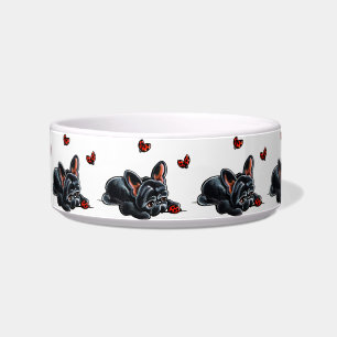 Black French Bulldog Ladybug Bowl