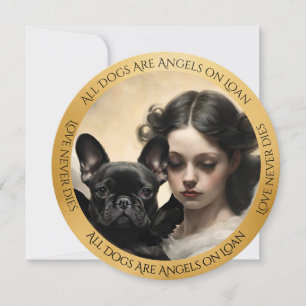 Black French Bulldog Love Never Dies Sympathy Card