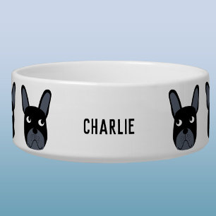 Black French Bulldog Name Bowl