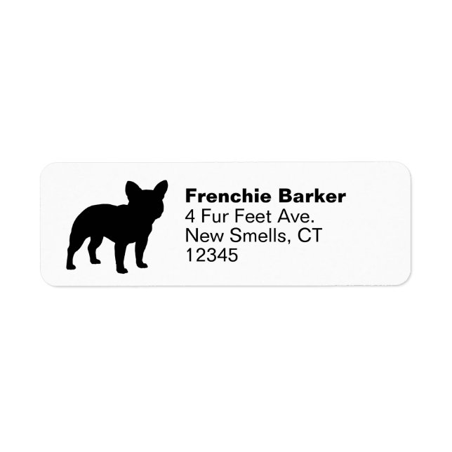 Black French Bulldog Silhouette Frenchie Dog (Front)