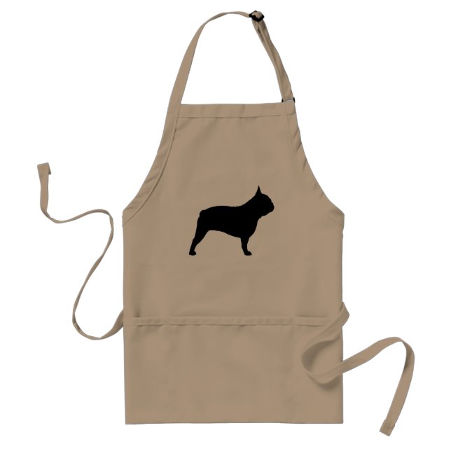 Black French Bulldog Silhouette | Frenchie Dog Standard Apron (Front)