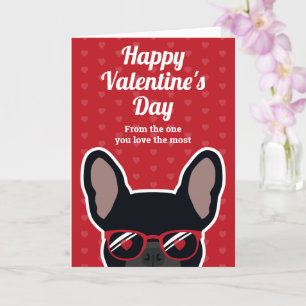 Black French Bulldog Valentine's Day Card