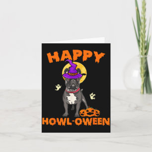 Black French Bulldog Witch Costume Dog Lover Happy Card