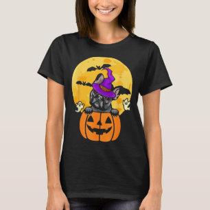 Black French Bulldog Witch Dog Lover Halloween T-Shirt