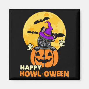 Black French Bulldog Witch Dog Lover Happy Magnet