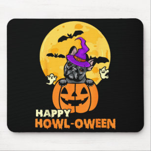 Black French Bulldog Witch Dog Lover Happy Mouse Mat