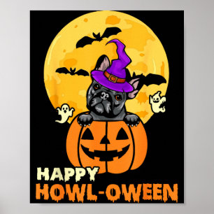 Black French Bulldog Witch Dog Lover Happy Poster